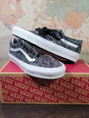Vans Old Skool "Skiny Party" Black/White Women's Size 8.0